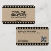 📽️ビデオグラファーフィルムメカスタムーカーQR 名刺 (正面/裏面)