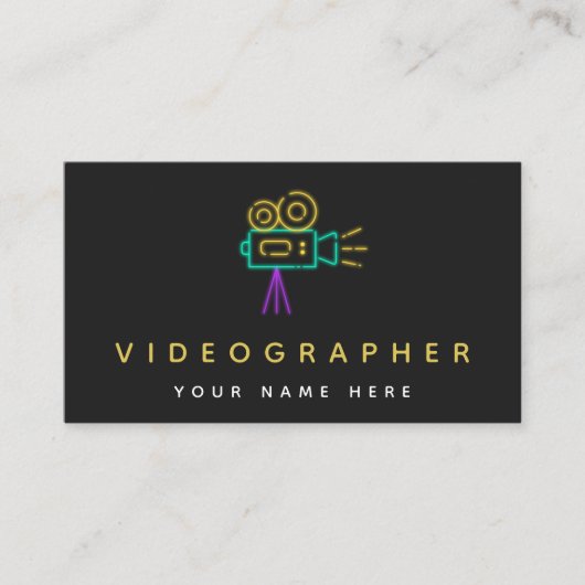 ビデオグラファーフィルムメーカービデオフォトネオンカメラ 名刺 (正面)