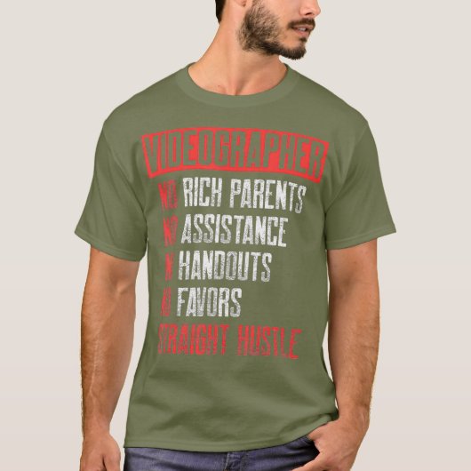 ビデオグラファーリッチビデオ映画製作者ギフト Tシャツ (正面)