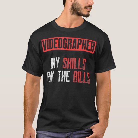 ビデオグラファー技能ビデオ撮影映画製作者ギフト Tシャツ (正面)