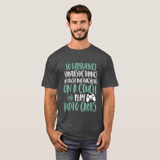 ビデオゲおもしろいームギークおよびゲーマー用Tシャツ Tシャツ (正面フル)