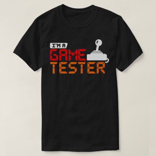 ビデオゲおもしろいームプレーヤー用ゲームテスター Tシャツ (デザイン正面)