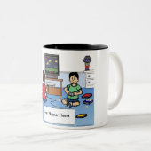 ビデオゲパーソナライズされたームプレーヤー – 男性マンガ ツートーンマグカップ (正面右)
