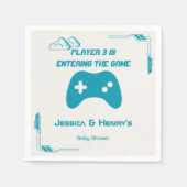 ビデオゲモダンームプレーヤー3ゲーム赤ちゃんシャワー スタンダードカクテルナプキン (正面)