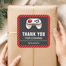 ビデオゲモダンーム誕生日パーティーの好意ステッカー