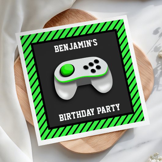 ビデオゲモダンーム誕生日パーティー紙 スタンダードカクテルナプキン