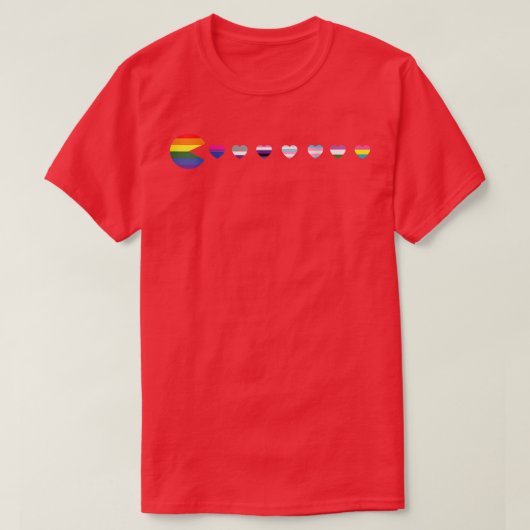 ビデオゲーおもしろいムLGBTQ同盟国プライドフラグゲーマー Tシャツ (デザイン正面)