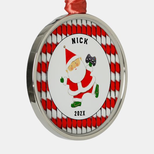 ビデオゲーマーのホリデーギフト メタルオーナメント (右)