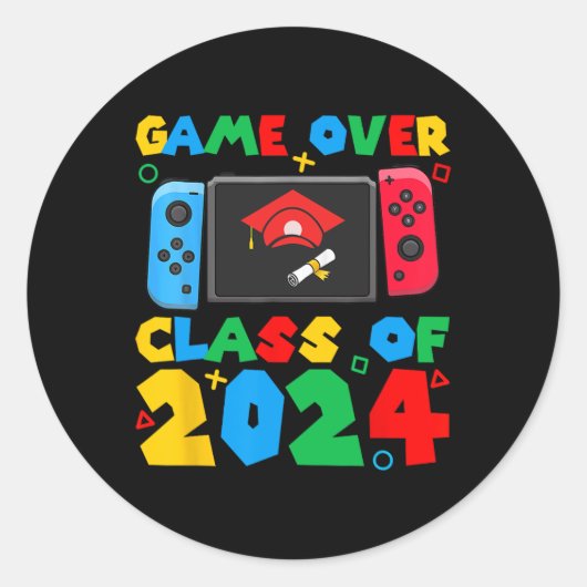 ビデオゲーマーの学生の卒業生のCl上のゲーおもしろいム ラウンドシール (正面)