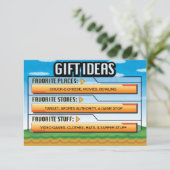 ビデオゲーマーの誕生会のギフトのアイディア/地図の挿入物 エンクロージャーカード (スタンド正面)