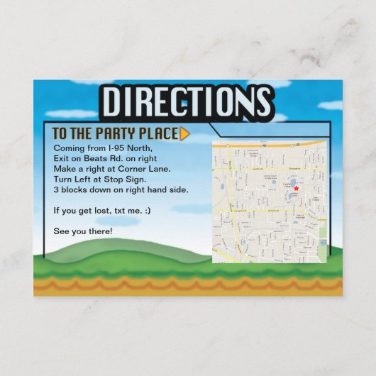 ビデオゲーマーの誕生会のギフトのアイディア/地図の挿入物 エンクロージャーカード (裏面)