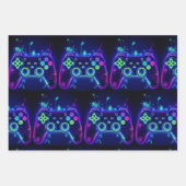 ビデオゲーマーアーケードゲームレベルアップ誕生日 ラッピングペーパーシート (正面3)