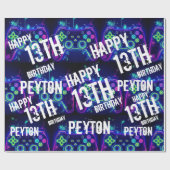 ビデオゲーマーアーケードゲームレベルアップ誕生日 ラッピングペーパー (フラット)