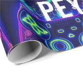 ビデオゲーマーアーケードゲームレベルアップ誕生日 ラッピングペーパー (ロールコーナー)