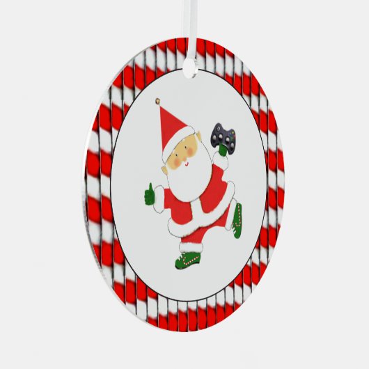 ビデオゲーマーギフトパーソナライズされた メタルオーナメント (正面右)