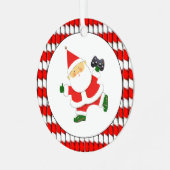 ビデオゲーマーギフトパーソナライズされた メタルオーナメント (正面左)