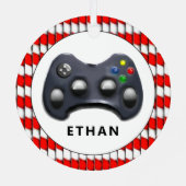 ビデオゲーマーギフトパーソナライズされた メタルオーナメント (裏面)