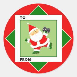 ビデオゲーマークリスマスホリデーギフトラベル ラウンドシール