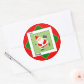 ビデオゲーマークリスマスホリデーギフトラベル ラウンドシール (封筒)