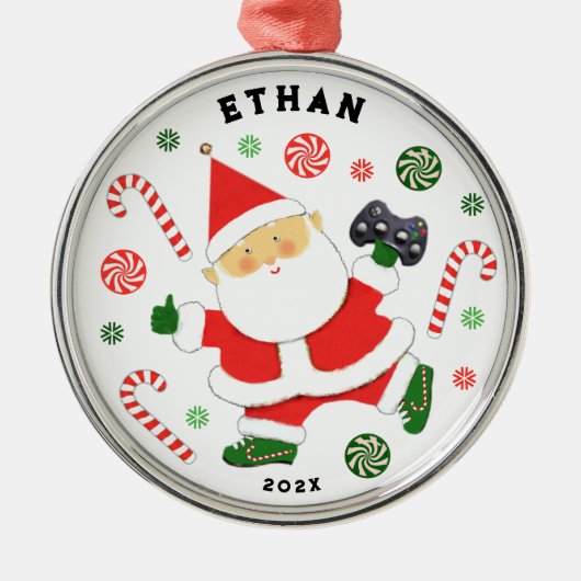 ビデオゲーマークリスマス2024収集可能 メタルオーナメント (正面)