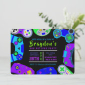 ビデオゲーマーゲーミングボーイズバルミツワー誕生日パーティー 招待状 (スタンド正面)