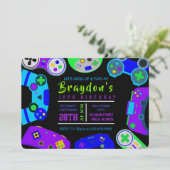 ビデオゲーマーゲーム子供の誕生日パーティー 招待状 (スタンド正面)