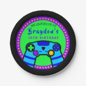 ビデオゲーマーゲーム誕生日パーティギフト持ち帰る ペーパープレート (正面)