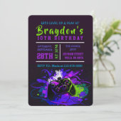 ビデオゲーマーゲーム誕生日パーティーへの招待 招待状 (スタンド正面)