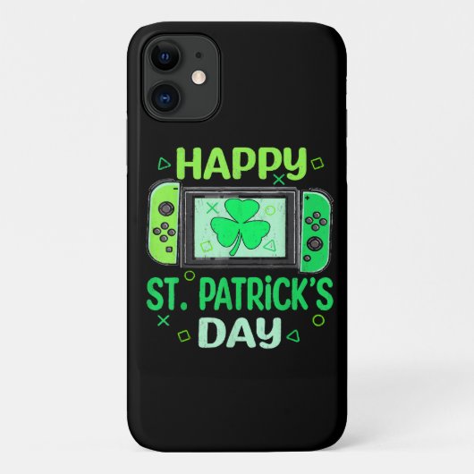 ビデオゲーマーシャムロック幸せな聖パトリックの日 Case-Mate iPhoneケース (裏面)