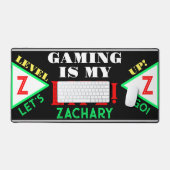 ビデオゲーマージオメトリブラックグリーンレッドモノグラム デスクマット (キーボード&マウス)