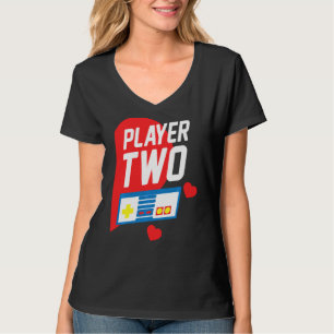 ビデオゲーマープレーヤー2ゲームおもしろいマッチングヴァレンティ Tシャツ