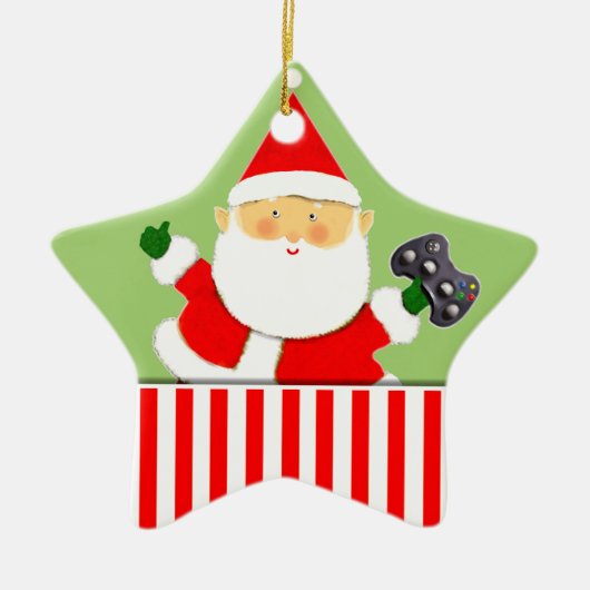 ビデオゲーマーホリデーギフトセラミックオーナメント セラミックオーナメント (正面)