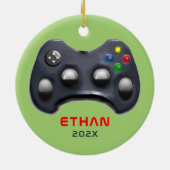 ビデオゲーマーホリデーギフト セラミックオーナメント (裏面)