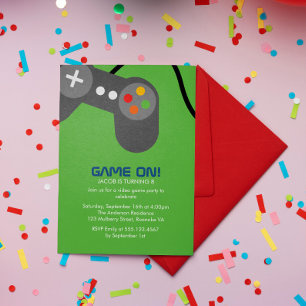 ビデオゲーマー誕生日パーティー 招待状