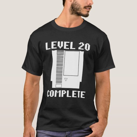 ビデオゲーマー20誕生日クラシックゲームカートリッジG Tシャツ (正面)