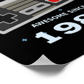 ビデオゲーマー40th誕生日1982レベル40ロック解除 ポスター (角)