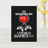 ビデオゲーマー ハートコントローラー バレンタインデー カード (黄色い花)
