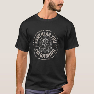 ビデオゲームおもしろいスカルゲーマーが聞こえない Tシャツ