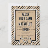 ビデオゲームおもしろい誕生日招待状 招待状 (正面)