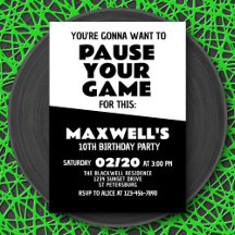 ビデオゲームおもしろい誕生日招待状