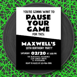 ビデオゲームおもしろい誕生日招待状 招待状