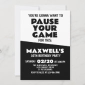 ビデオゲームおもしろい誕生日招待状 招待状 (正面)