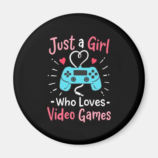 ビデオゲームが大好きな女の子 マグネット (正面)
