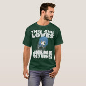 ビデオゲームが好きな女の子がかわいい Tシャツ (正面フル)