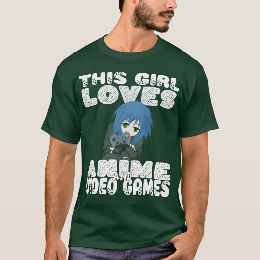 ビデオゲームが好きな女の子がかわいい Tシャツ (正面)