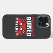 ビデオゲームが私の人生をダメにした ゲーマーの人生 iPhoneケース (裏面横)