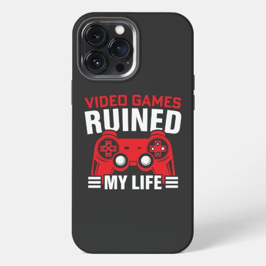 ビデオゲームが私の人生をダメにした ゲーマーの人生 iPhoneケース (裏面)