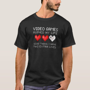 ビデオゲームが私の人生を台無しにした – クラシックビデオコンソール Tシャツ