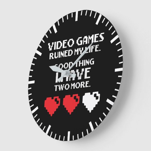 ビデオゲームが私の人生を台無し,ゲーマーおもしろい,ゲーム ラージ壁時計 (傾斜)