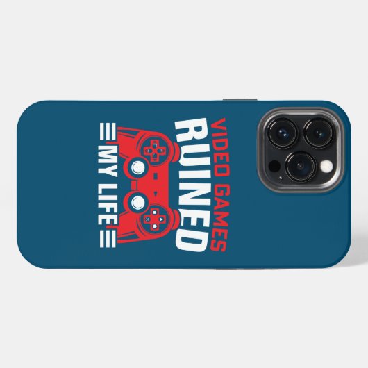 ビデオゲームが私の人生を台無し，ゲーマーの人生 iPhoneケース (裏面横)